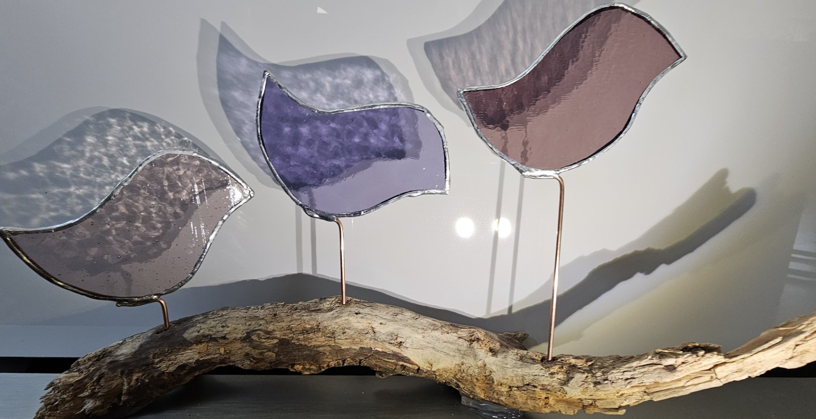 Vrolijke fluiters. Glas in lood/Tiffany
