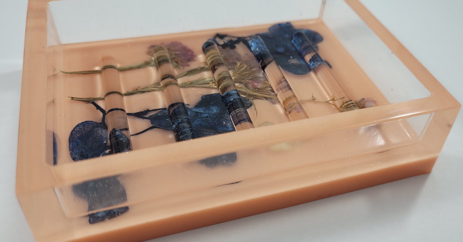 Bloemen perzik zeep houder - 102595 Bloemen perzik zeep houder