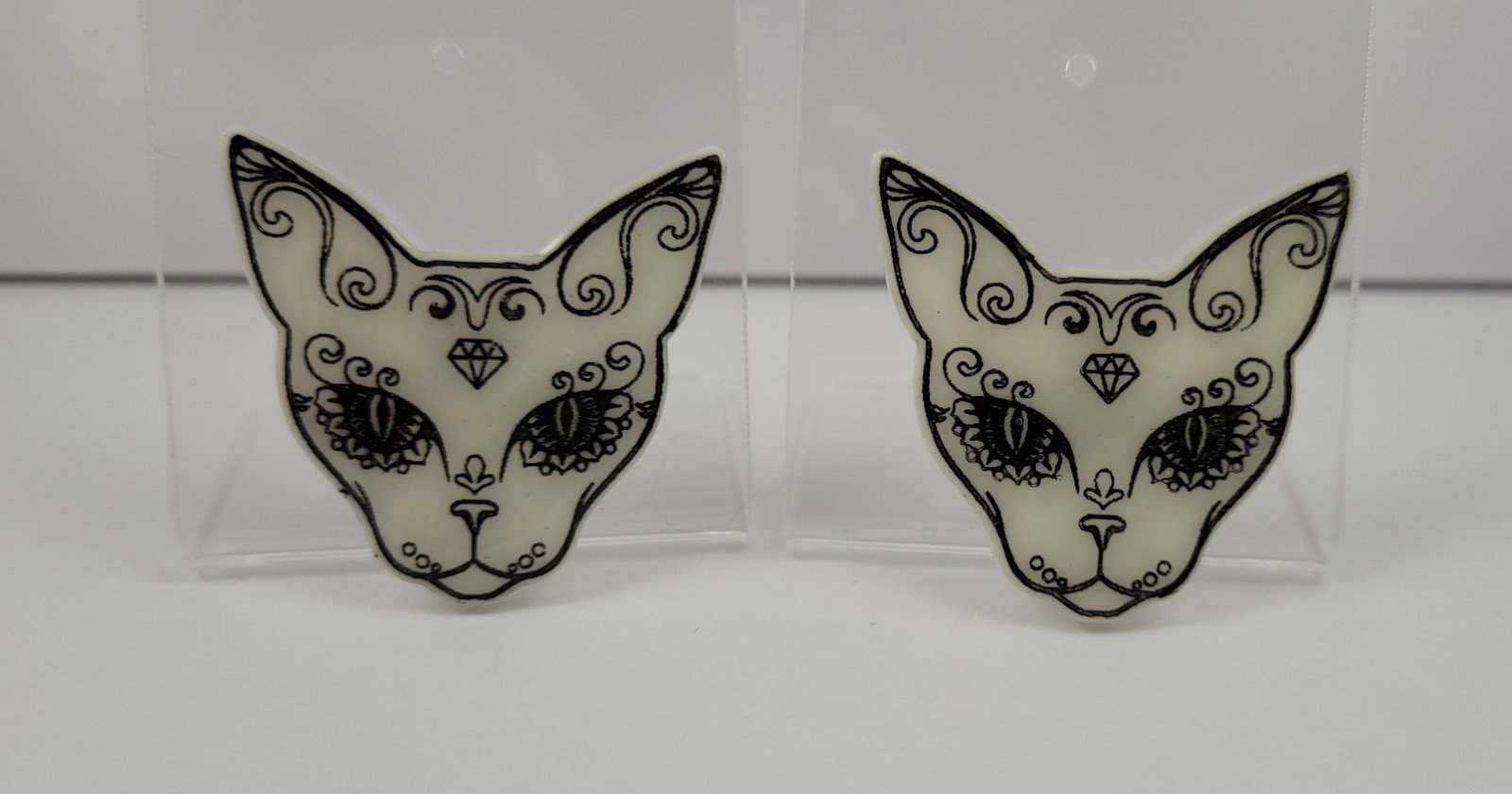 Suiker schedel kat magneet - 49557.jpeg Suiker schedel kat magneet