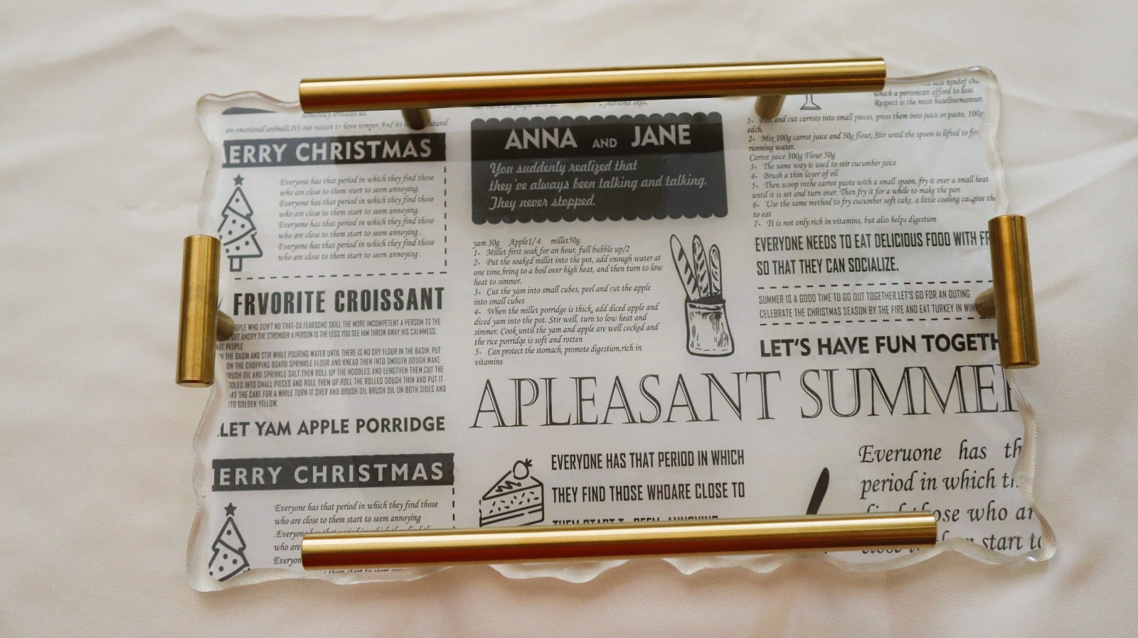 Newspaper coffee tray.