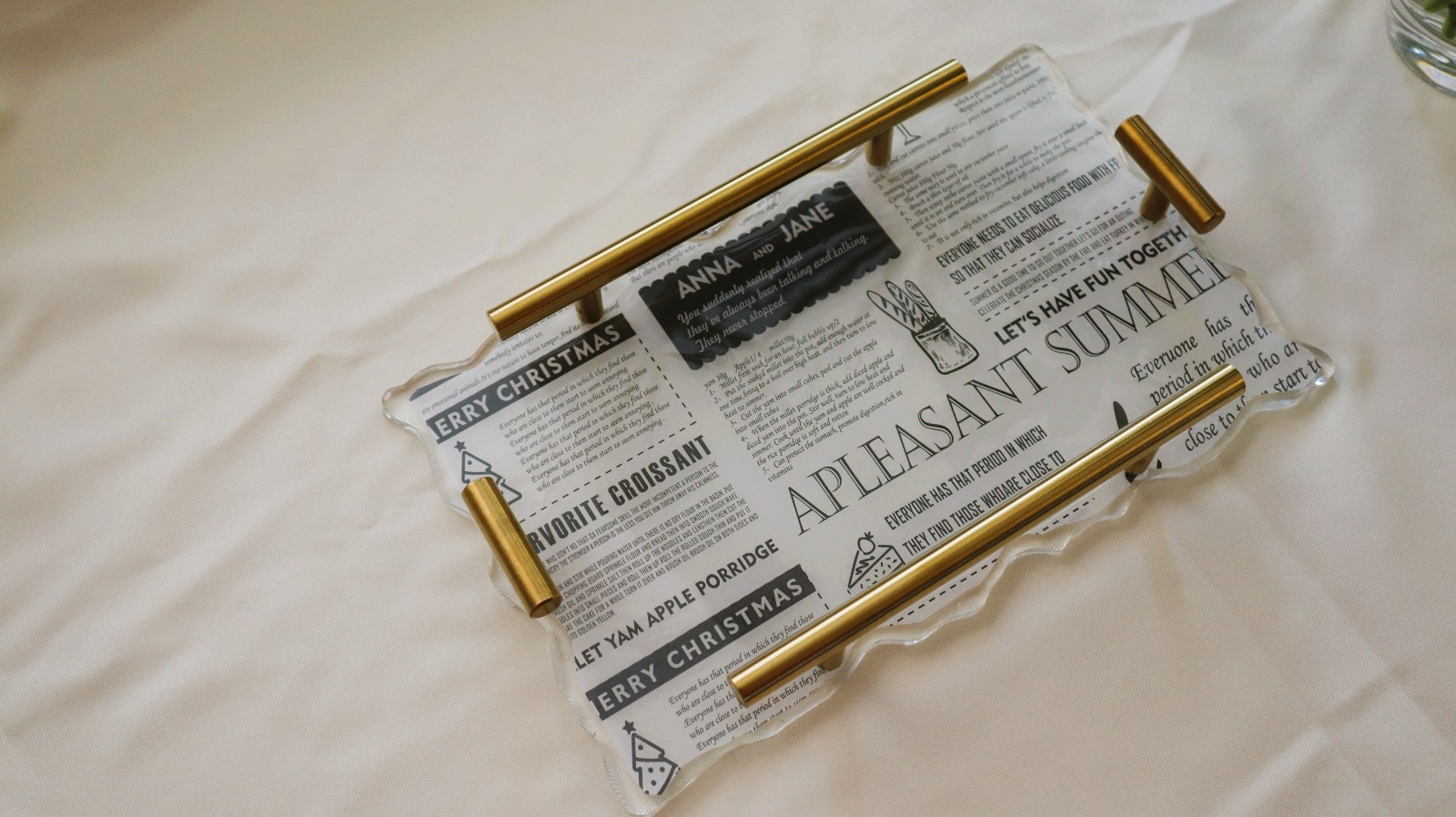 Newspaper coffee tray.