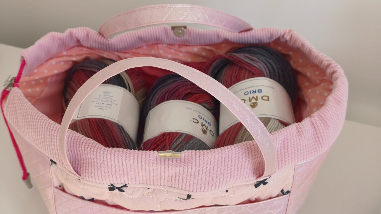 Projecttas – Handgemaakte breitas - haaktas licht roze