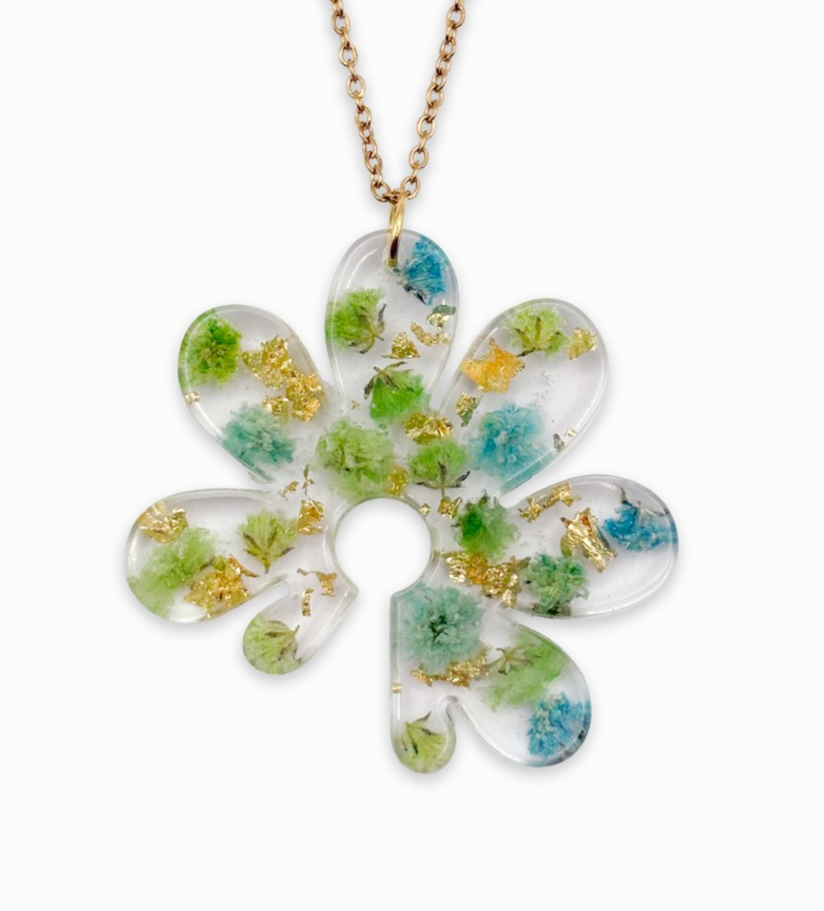 Bloemvormige Statement Ketting met Echte Bloemen uit Luxemburg (Forgo… - 131853 Bloemvormige Statement Ketting met Echte Bloemen uit Luxemburg (Forgotten Gardens)