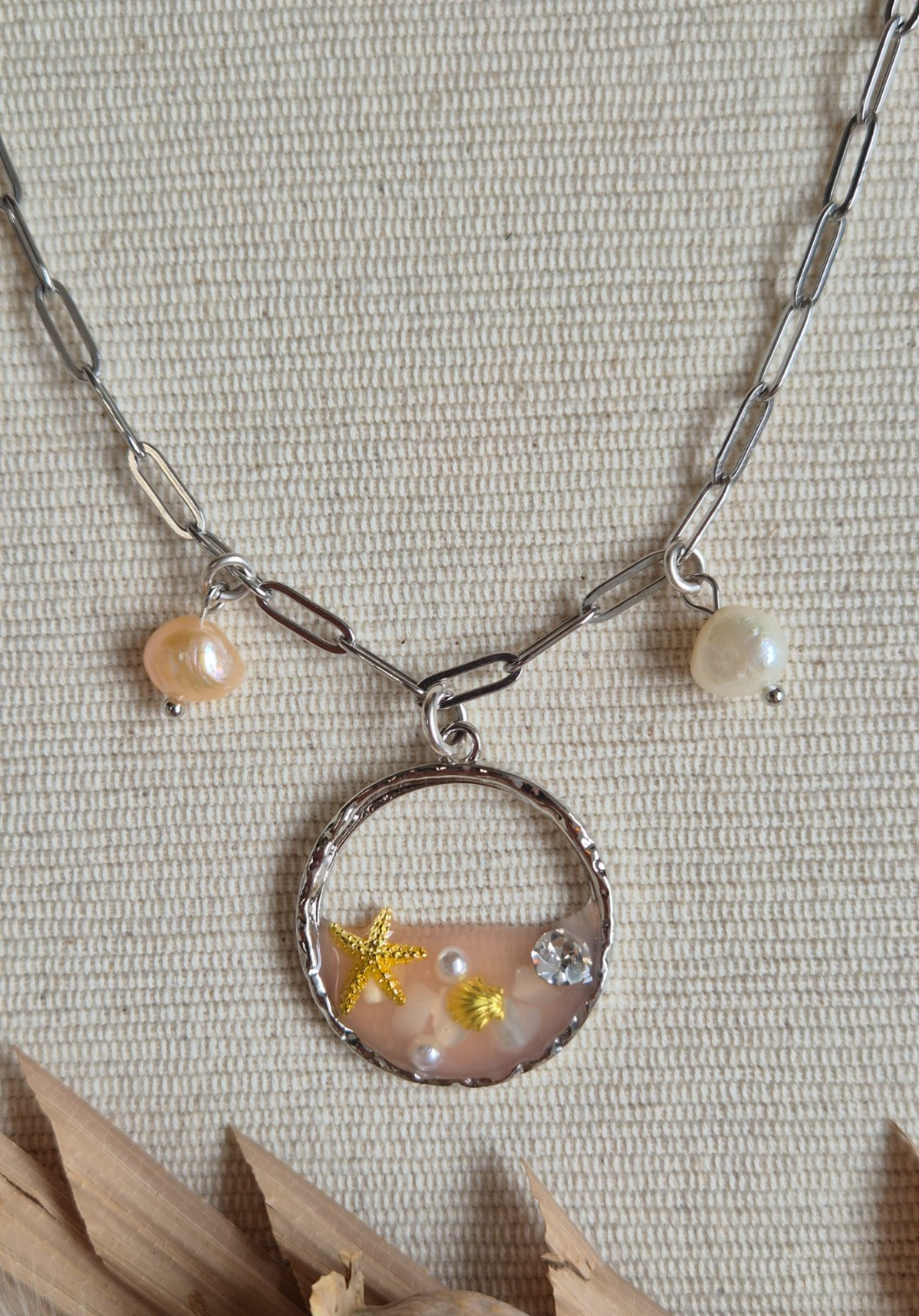 Zilveren schakelketting met opvallende bedel | Coral - 134945 Zilveren schakelketting met opvallende bedel | Coral