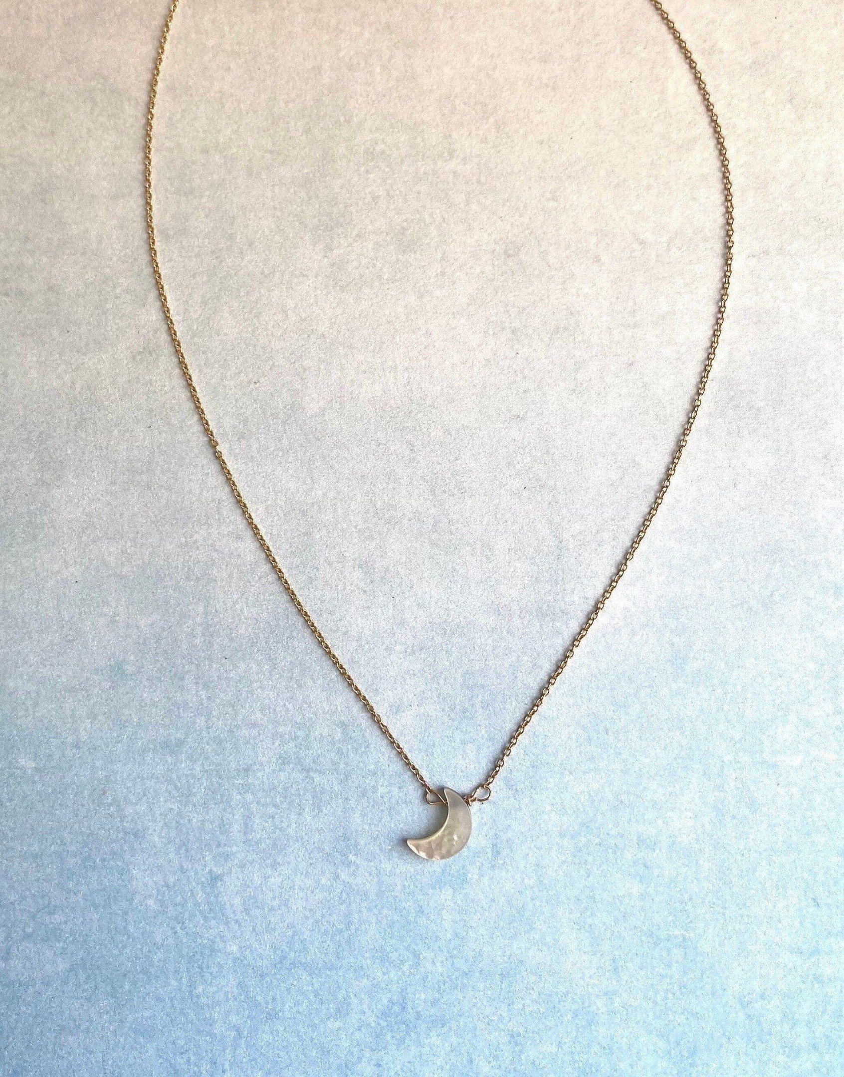 Vermeil kettinkje met maantje van parelmoer