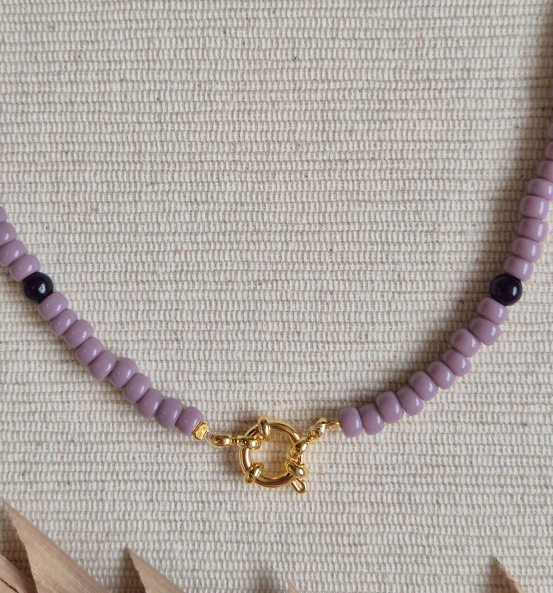 Basic ketting amethist en miyuki kralen met boeisluiting voor bedels - 134932 Basic ketting amethist en miyuki kralen met boeisluiting voor bedels