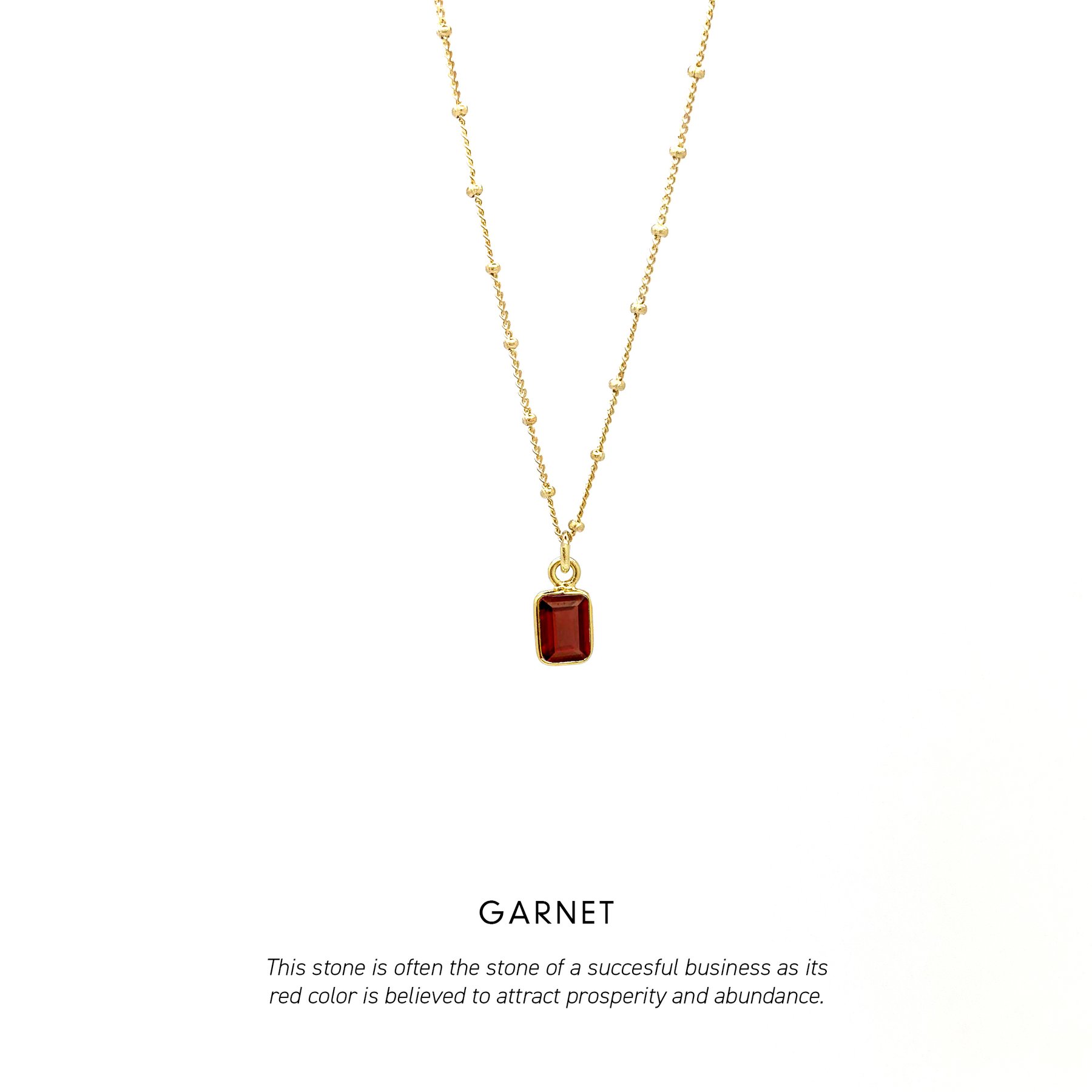 Garnet Baguette Necklace Gold - 3675.jpeg Garnet Baguette Necklace Gold