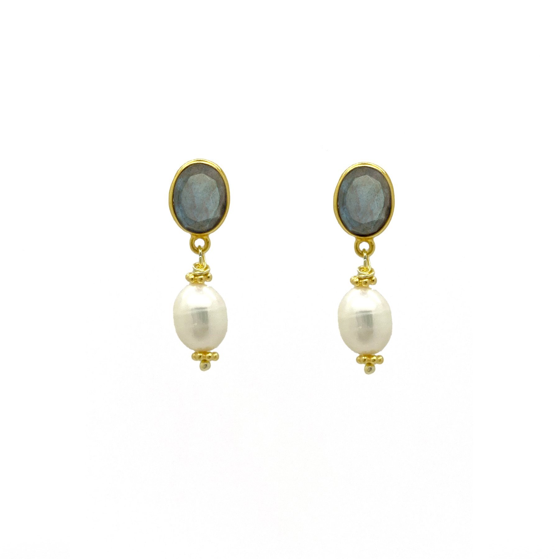 Labradorite Pearl Drop Earrings - 3463.jpeg Labradorite Pearl Drop Earrings
