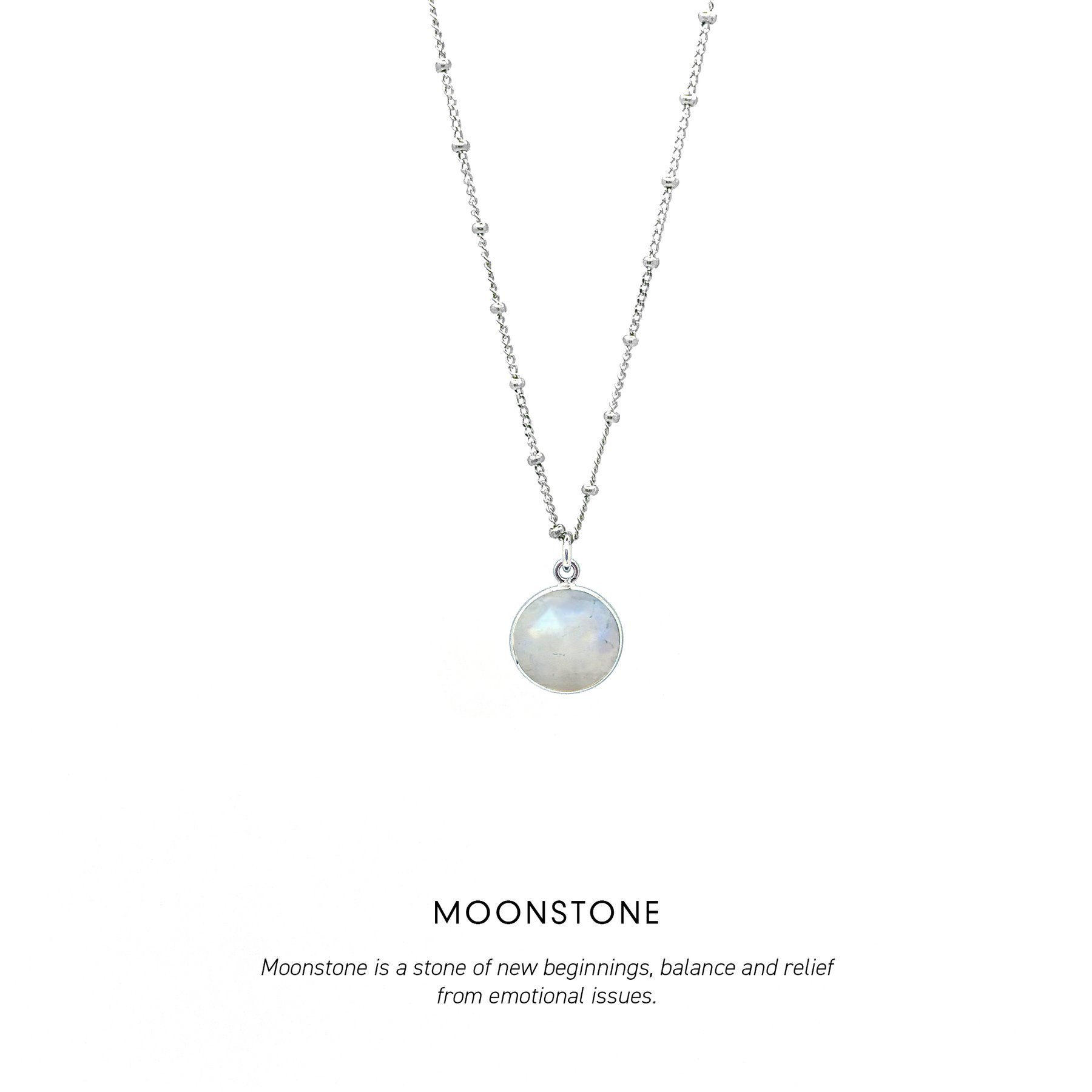 Moonstone Gem Necklace silver