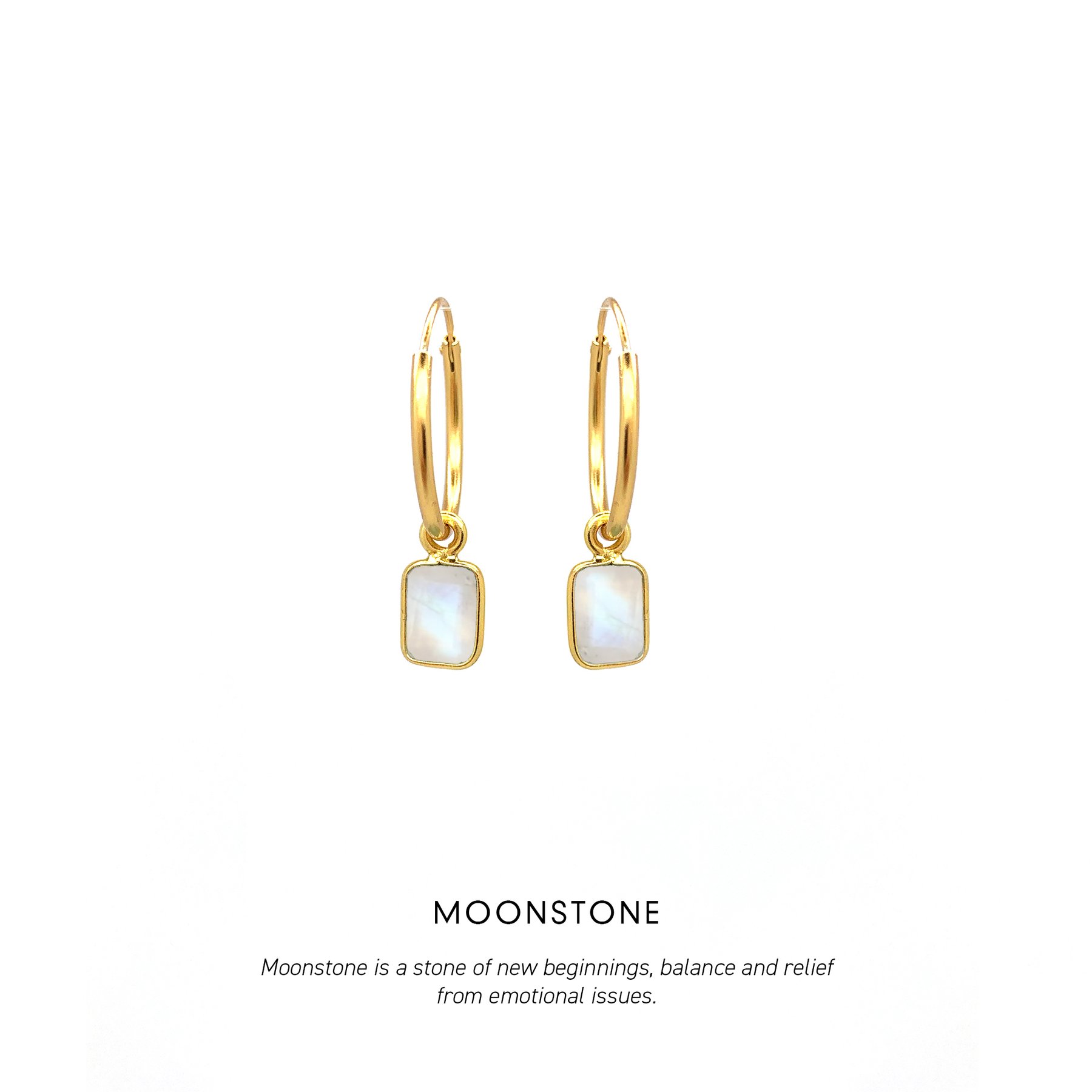 Rainbow Moonstone Baguette Hoops Gold - 3582.jpeg Rainbow Moonstone Baguette Hoops Gold