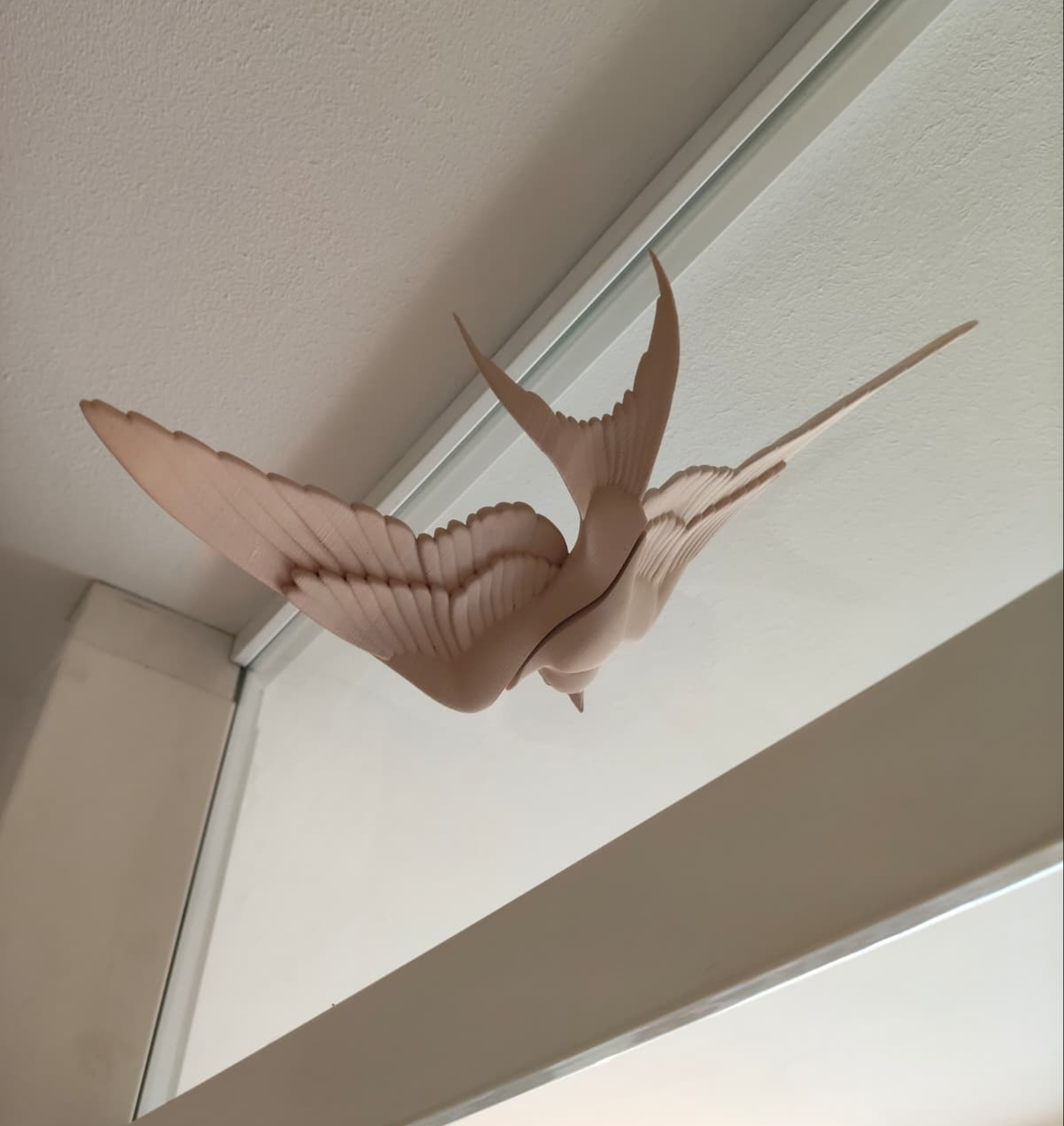 Magnetic swallow window art - Beige - 151851 Magnetic swallow window art - Beige