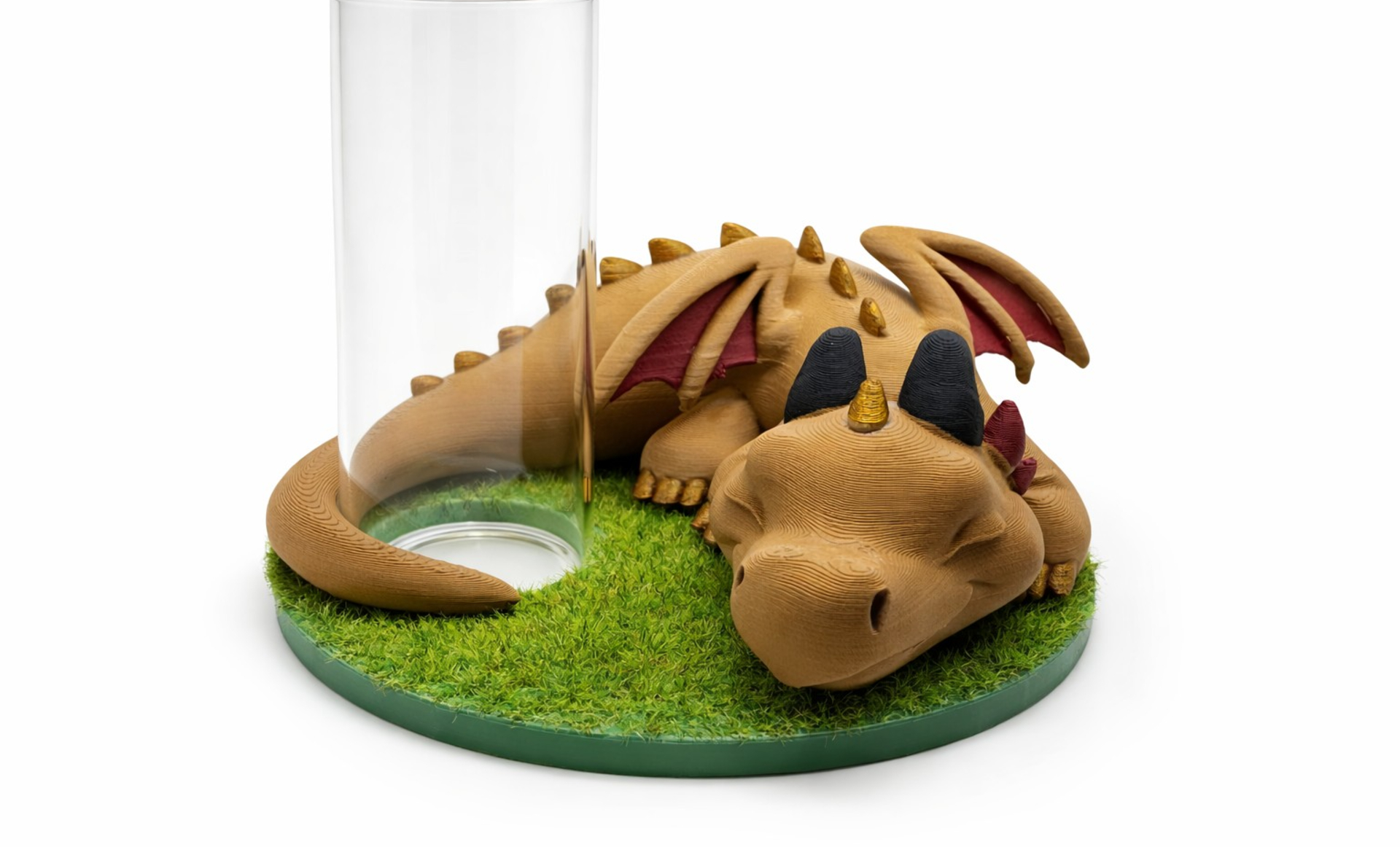 3D-geprint Drakenvaasje met Glazen Reageerbuisje.