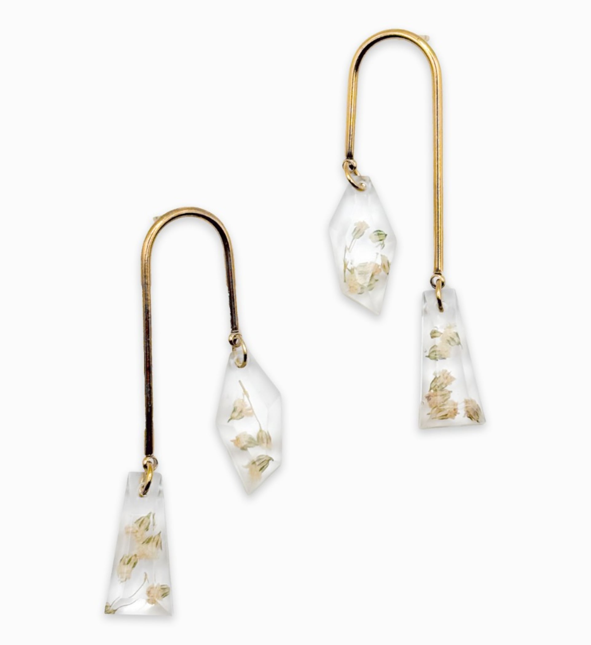 Asymmetrische Boog Oorbellen Met Hangers Gevuld met Echt Gipskruid (T… - 132661 Asymmetrische Boog Oorbellen Met Hangers Gevuld met Echt Gipskruid (The Classics)
