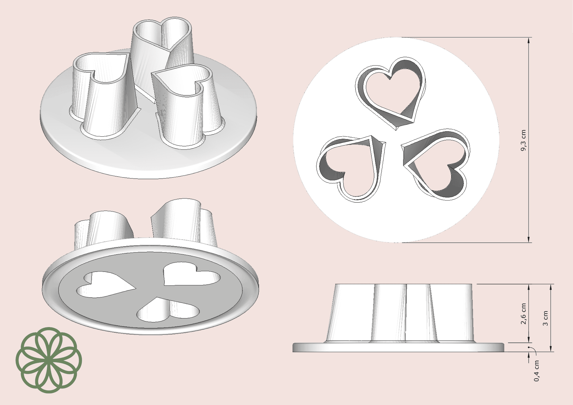 Klein hart tulpenvaas deksel  | Tulpenvaas accessoire | Bloemhouder - 15229 Klein hart tulpenvaas deksel  | Tulpenvaas accessoire | Bloemhouder