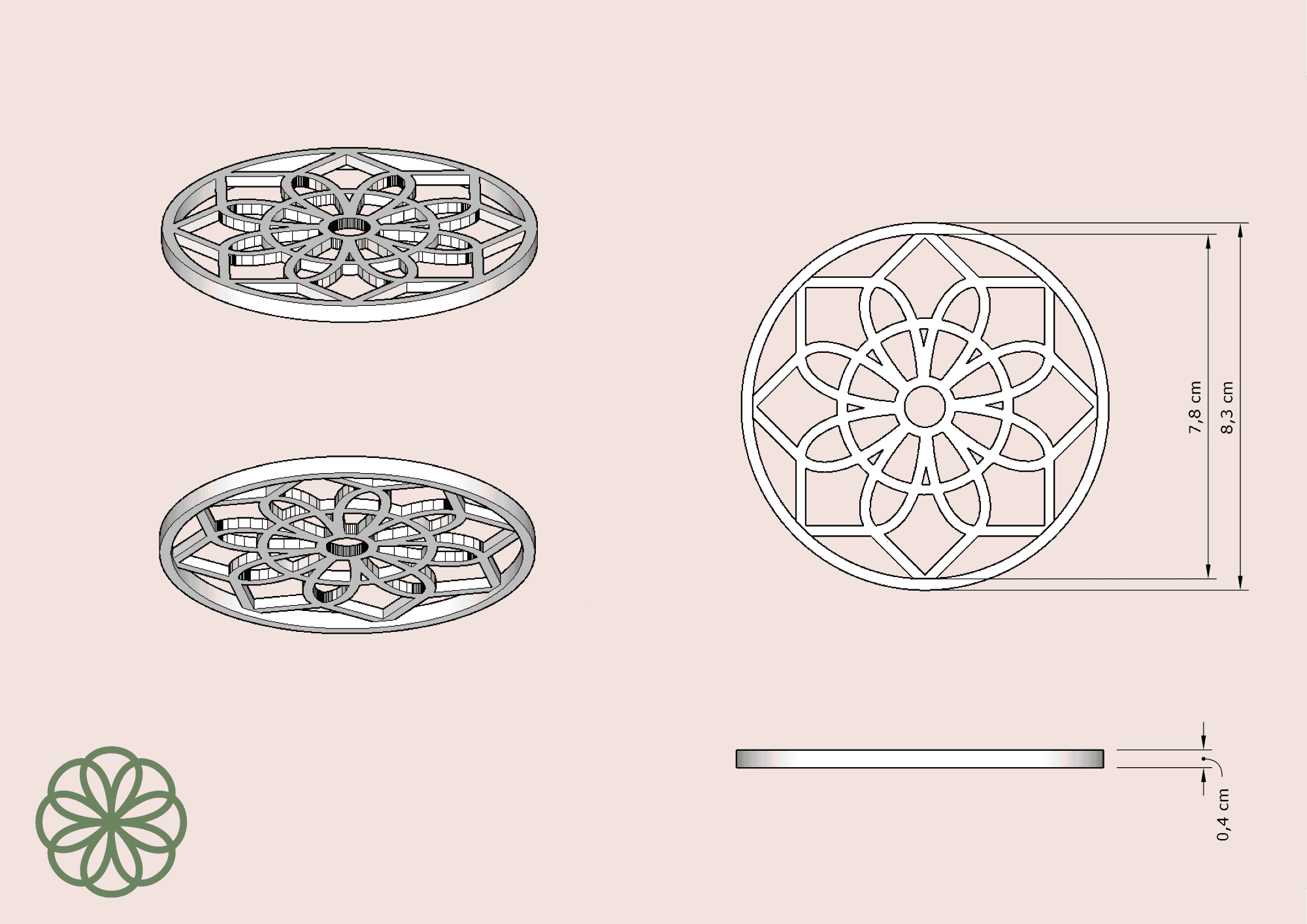 Mandala bloemschikker  | Bloemhouder | Bloemboeket accessoire