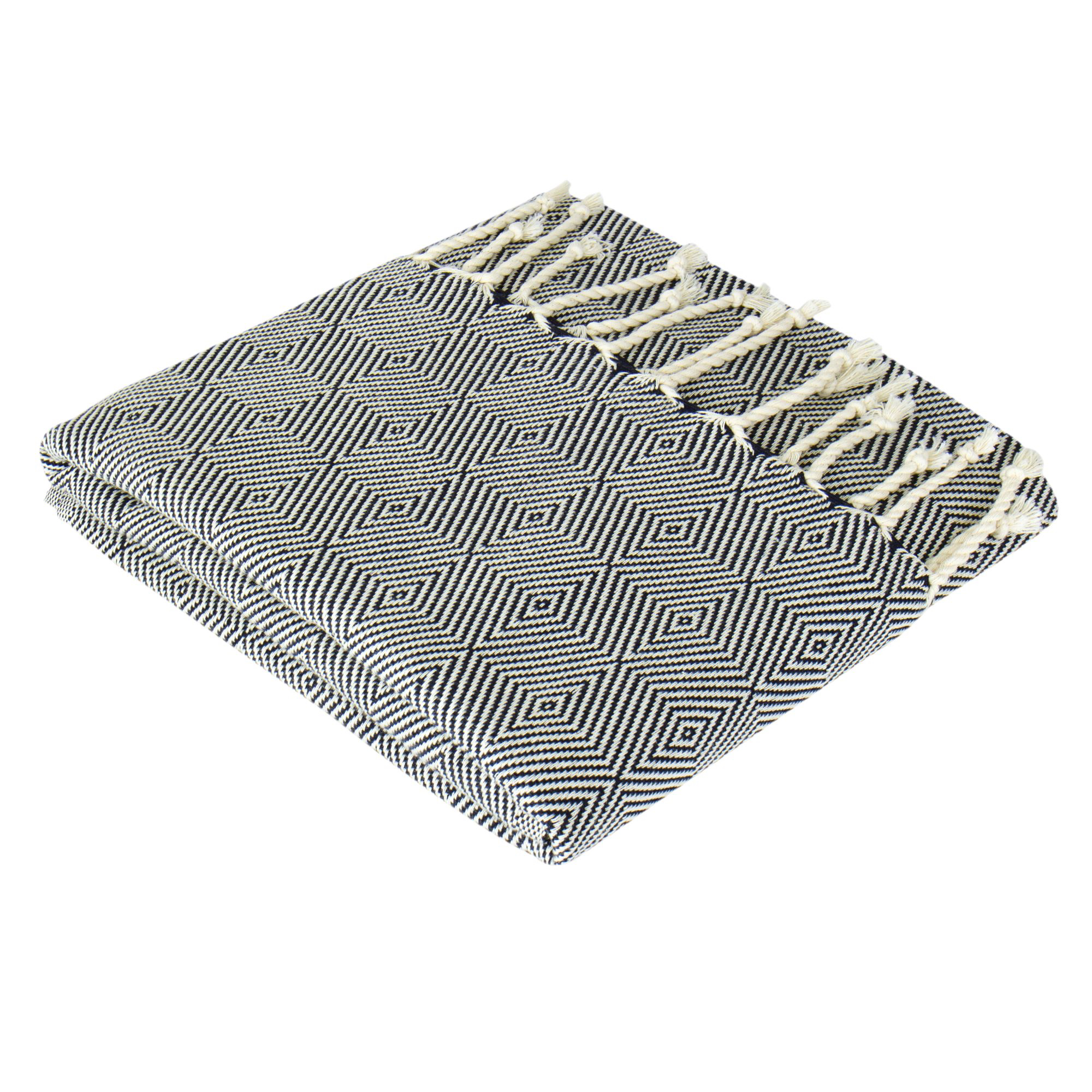 Hamamdoek - lykos - zwart - 100x180 cm