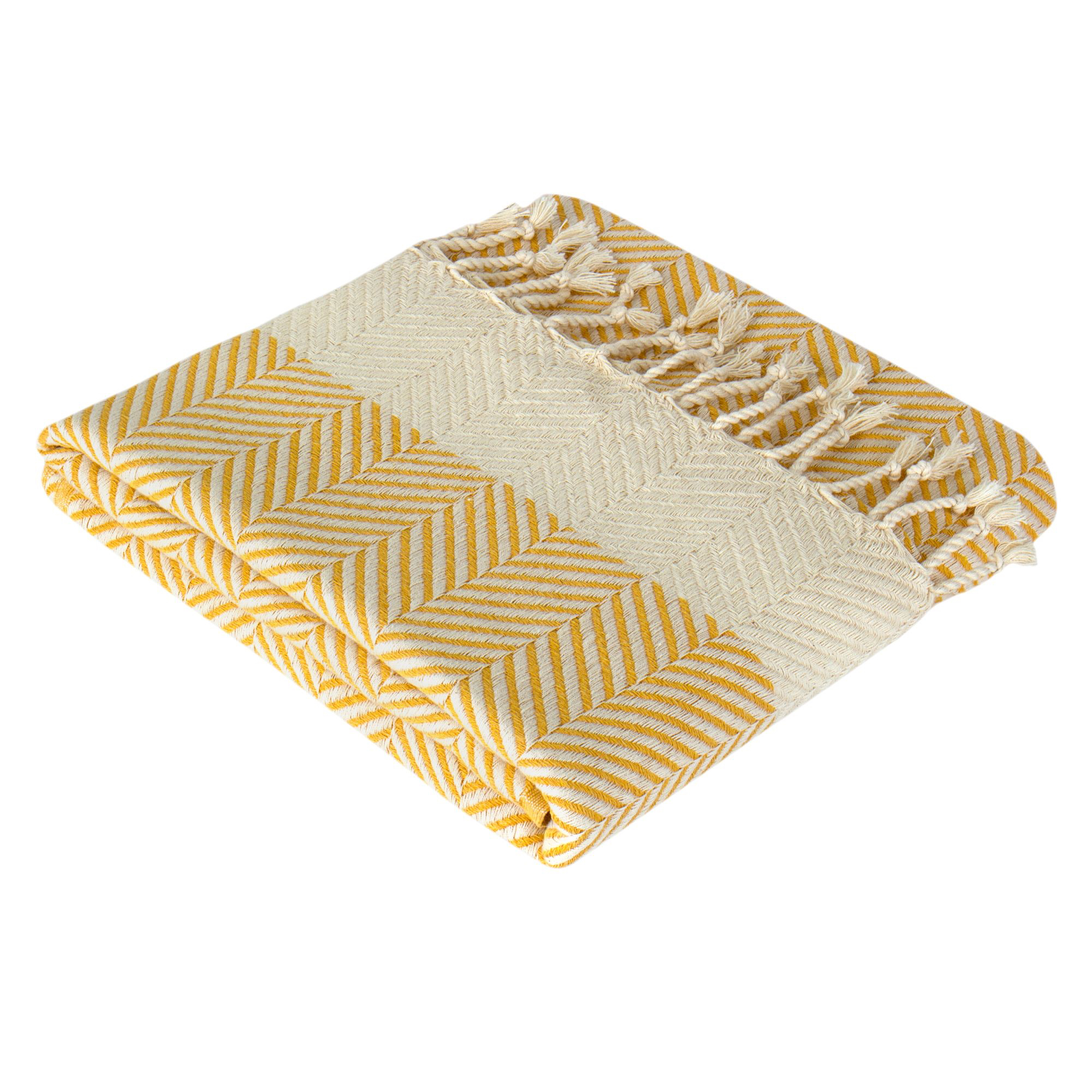 Hamamdoek xl hiera - beachbed cover - hammamdoek reis handdoek dames en heren - zacht, licht & groot - 100x220 cm - geel