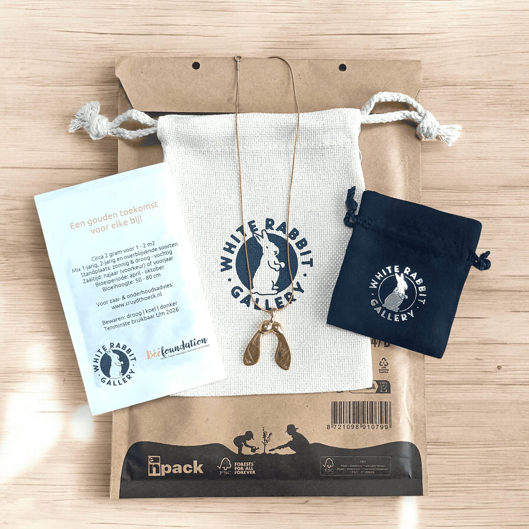 Samara hanger - 24 karaat goud verguld - Echt samara zaadje - 137443 Samara hanger - 24 karaat goud verguld - Echt samara zaadje