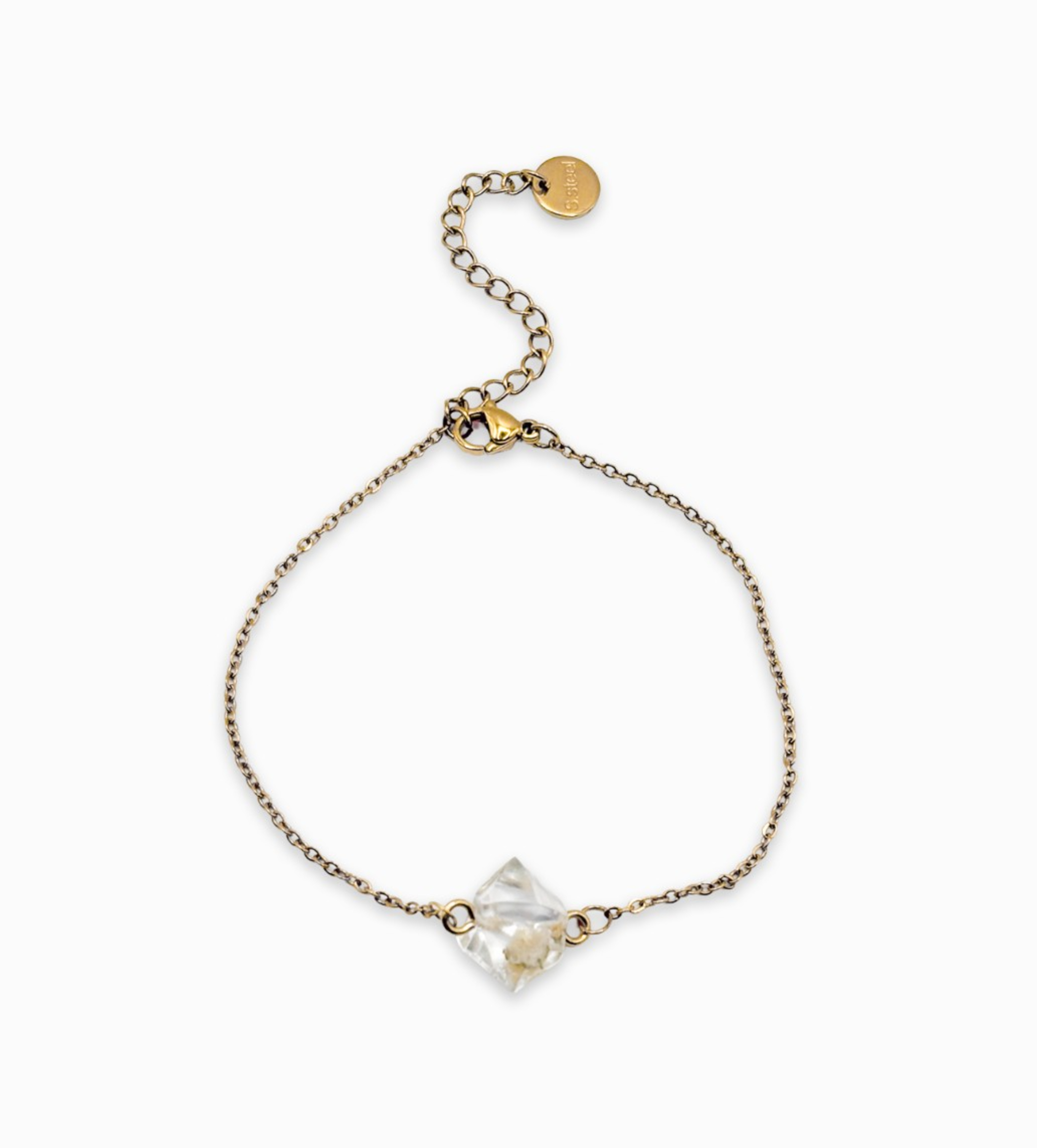Armband met Kristalvormige Bedel Gevuld met Echt Gipskruid (The Class… - 131867 Armband met Kristalvormige Bedel Gevuld met Echt Gipskruid (The Classics)