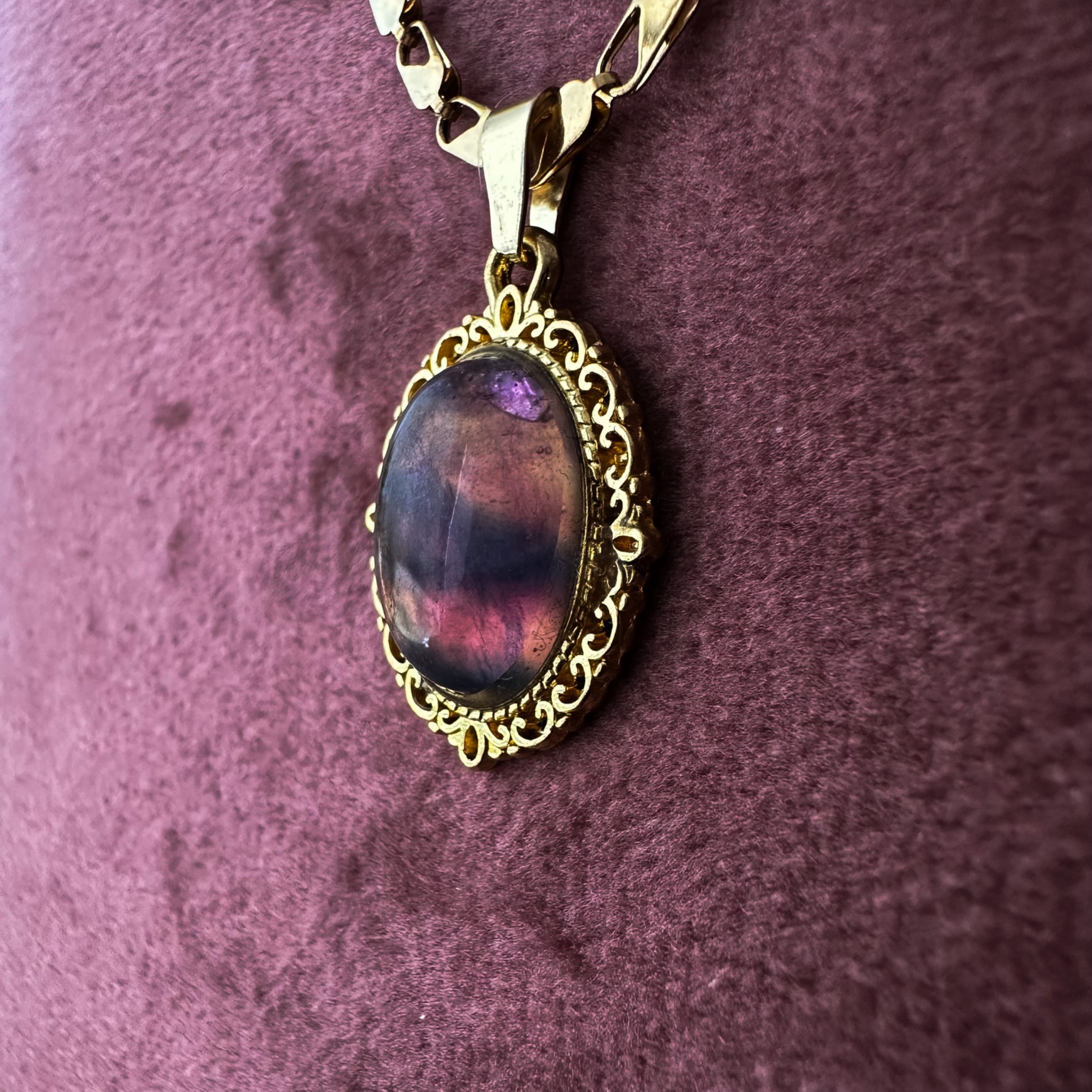 Edelsteen cabochon met Fluoriet - 29308 Edelsteen cabochon met Fluoriet