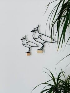 Kievit , muurdecoratie Houten vogel voor op de muur.