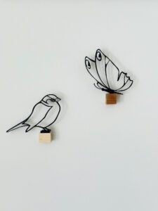 Zwarte vlinder, wanddecoratie, 3D lijntekening met schaduweffect, rouwverwerking, herinnering dierbare,zomer,insecten,