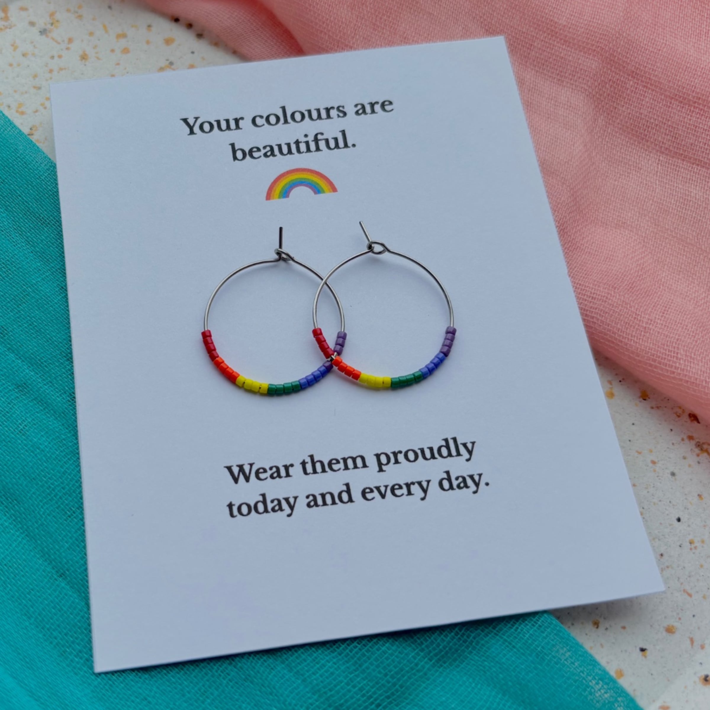 Pride oorbellen | Regenboog Miyuki hoops | Handgemaakt - 134728 Pride oorbellen | Regenboog Miyuki hoops | Handgemaakt
