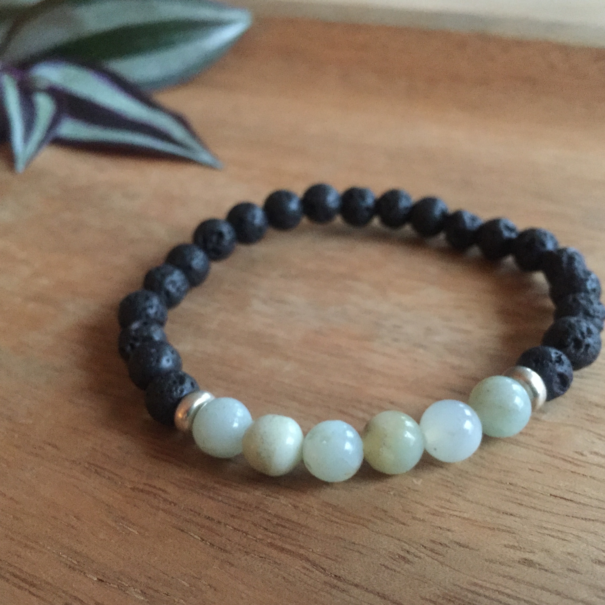 Amazoniet + zilver 6mm - 1842 Amazoniet + zilver 6mm