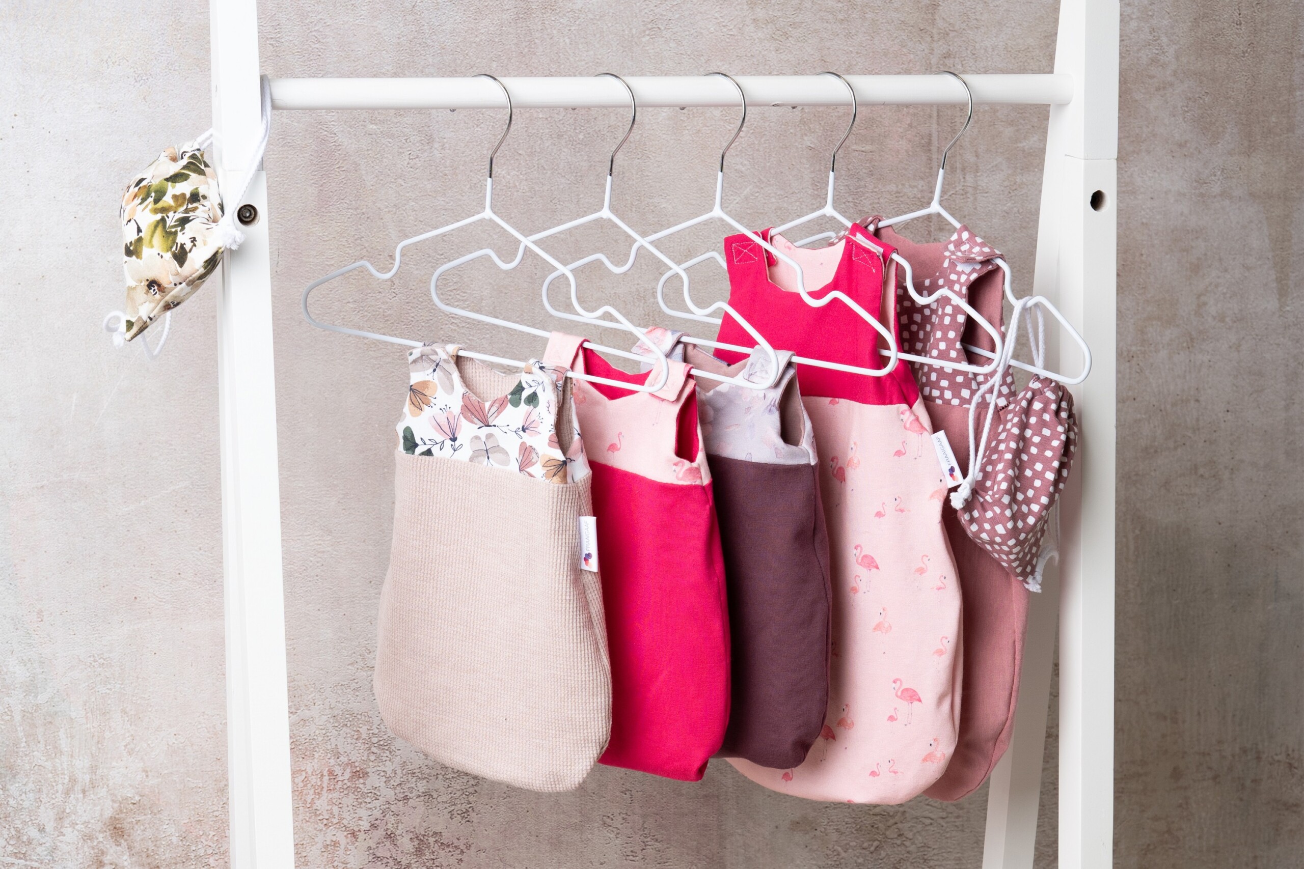 Poppenslaapzak Flamingrose