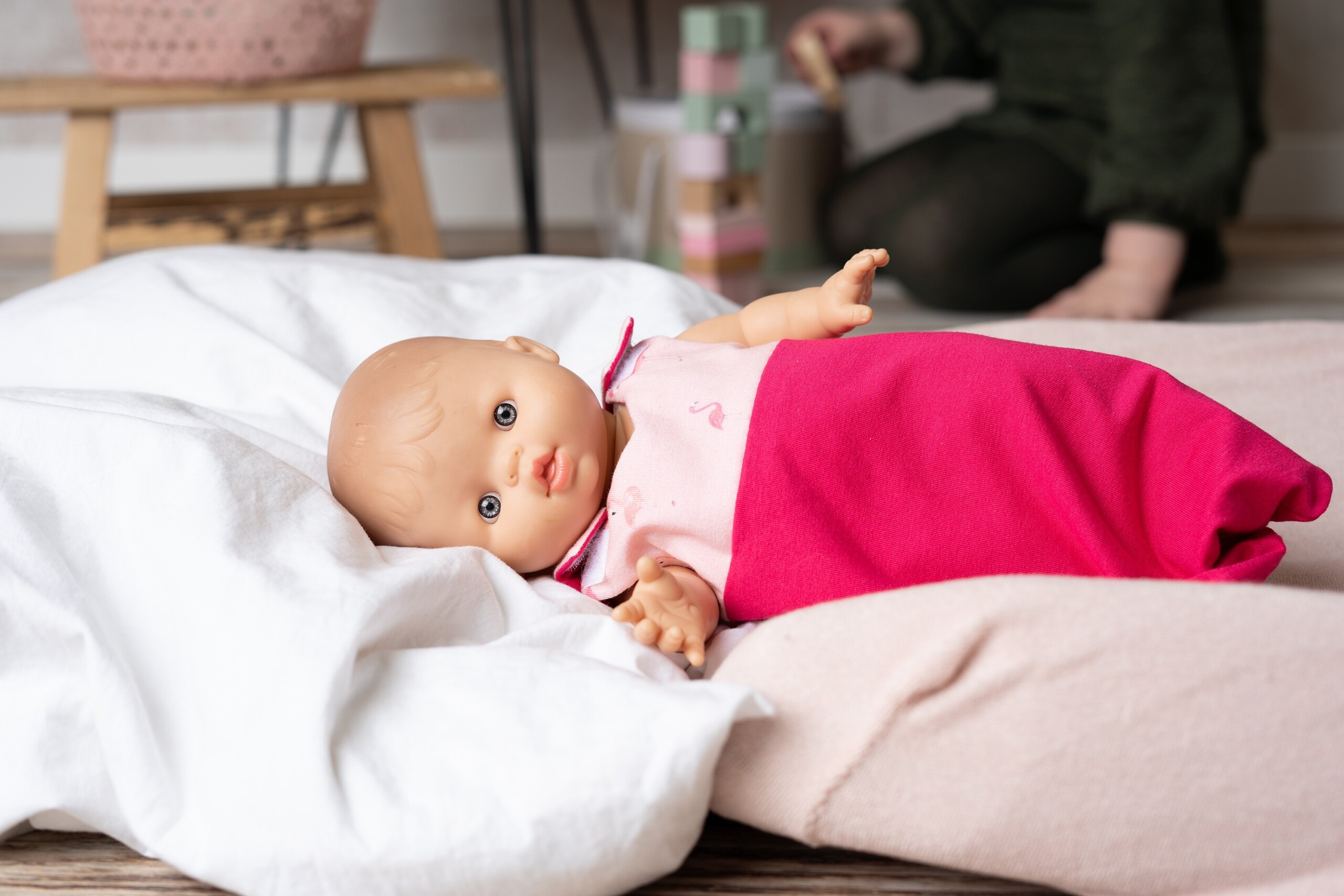 Poppenslaapzak Flamingrose