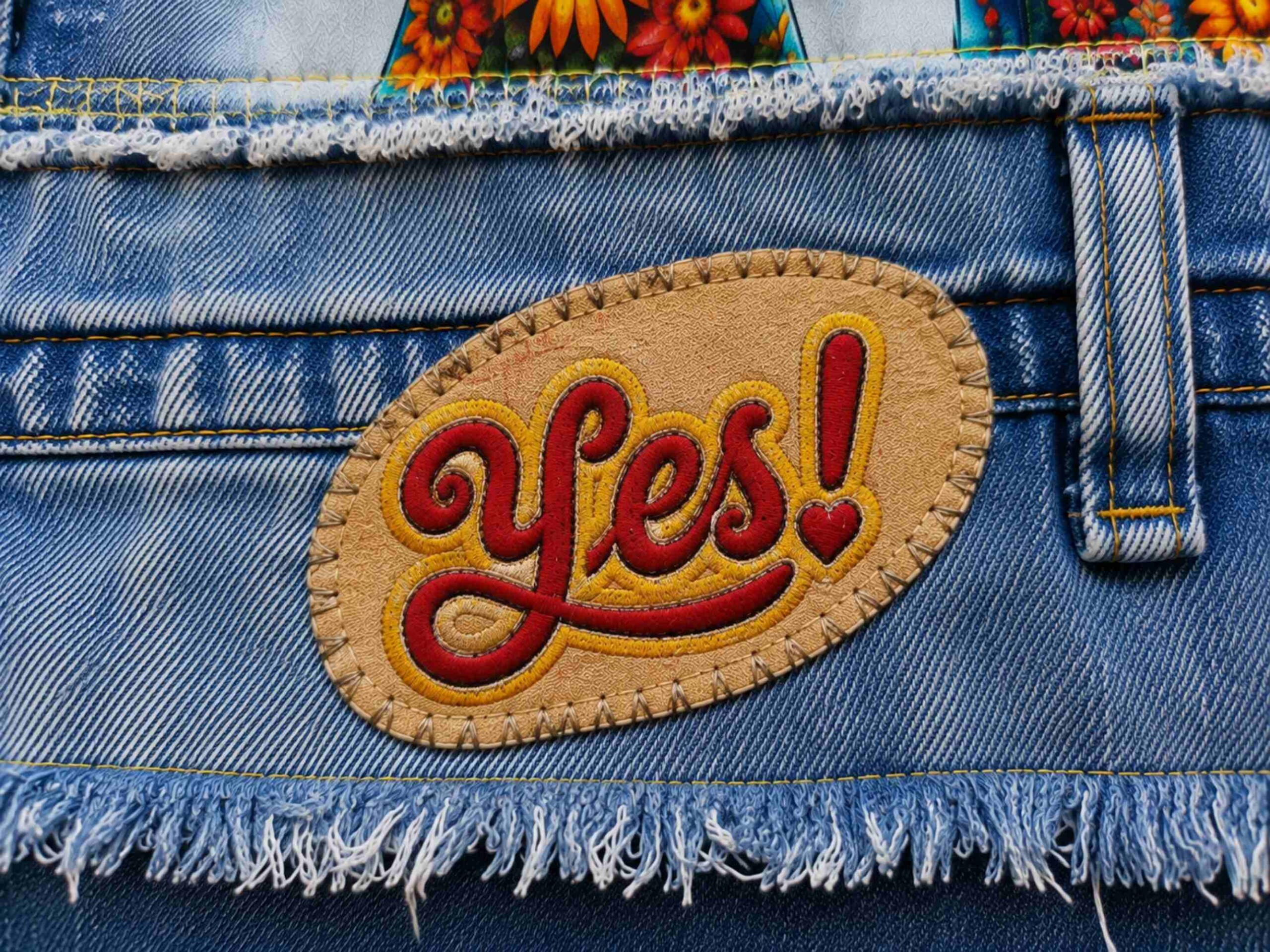 Flower Child– Upcycled Denim Jasje - 154549 Flower Child– Upcycled Denim Jasje