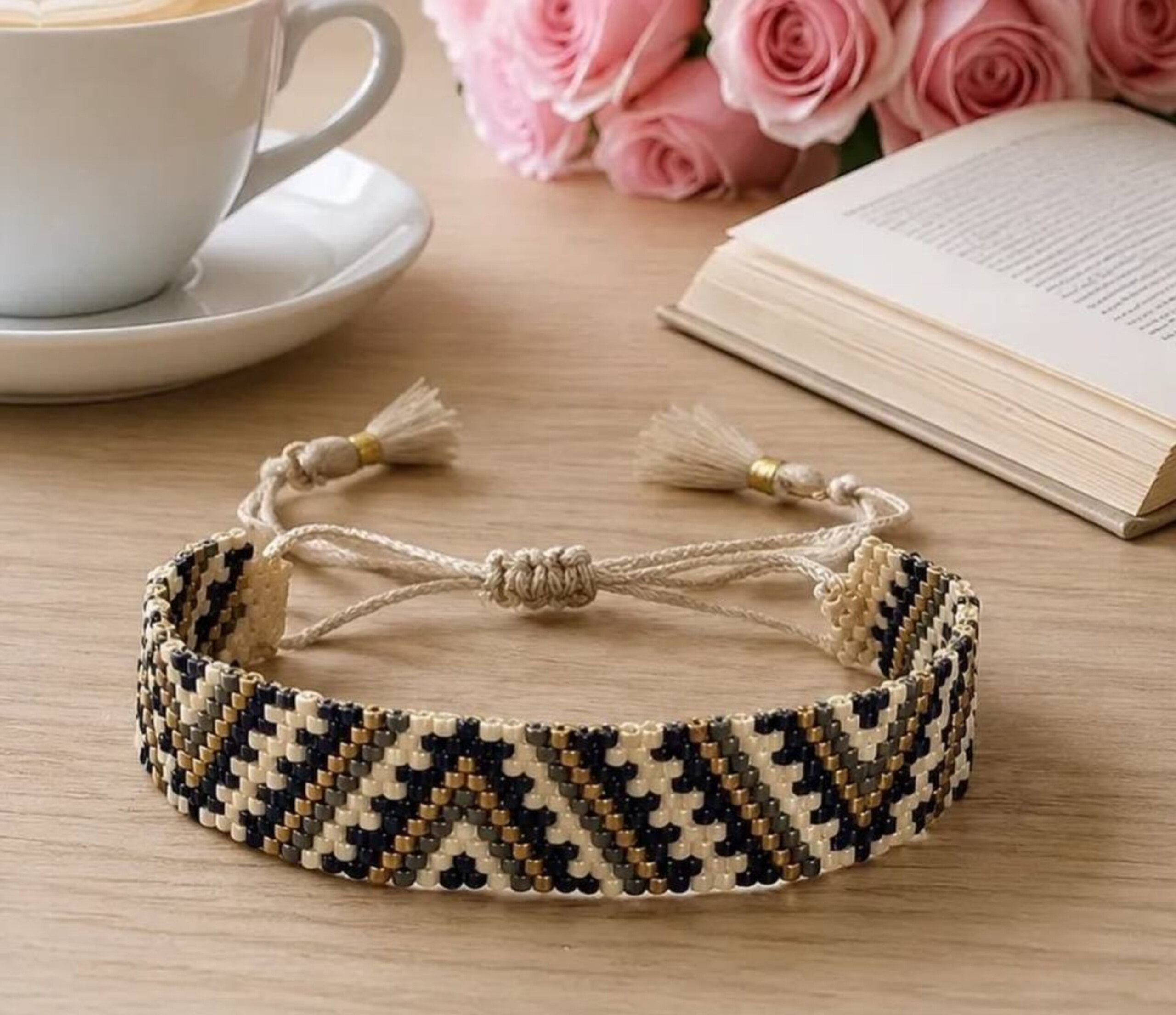 Handgemaakte armband van Miyuki-kraaltjes, boho-stijl, verstelbaar vr… - 151903 Handgemaakte armband van Miyuki-kraaltjes, boho-stijl, verstelbaar vriendschapsarmbandje