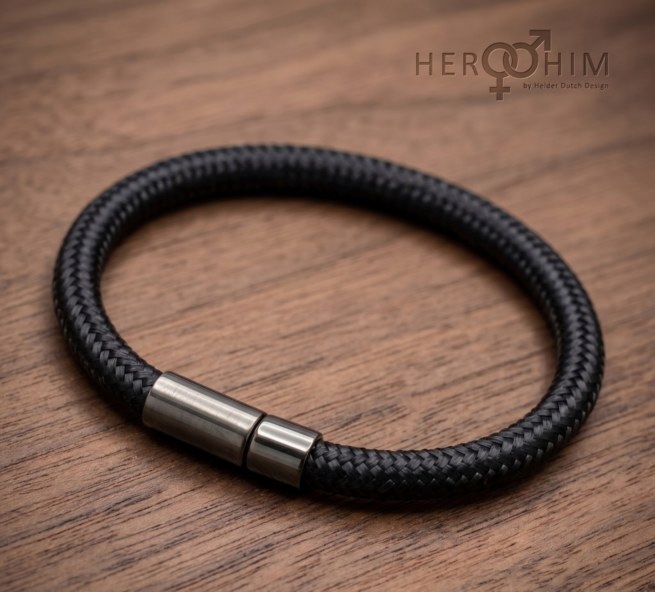 Armband van Textielsnoer - Deep Black