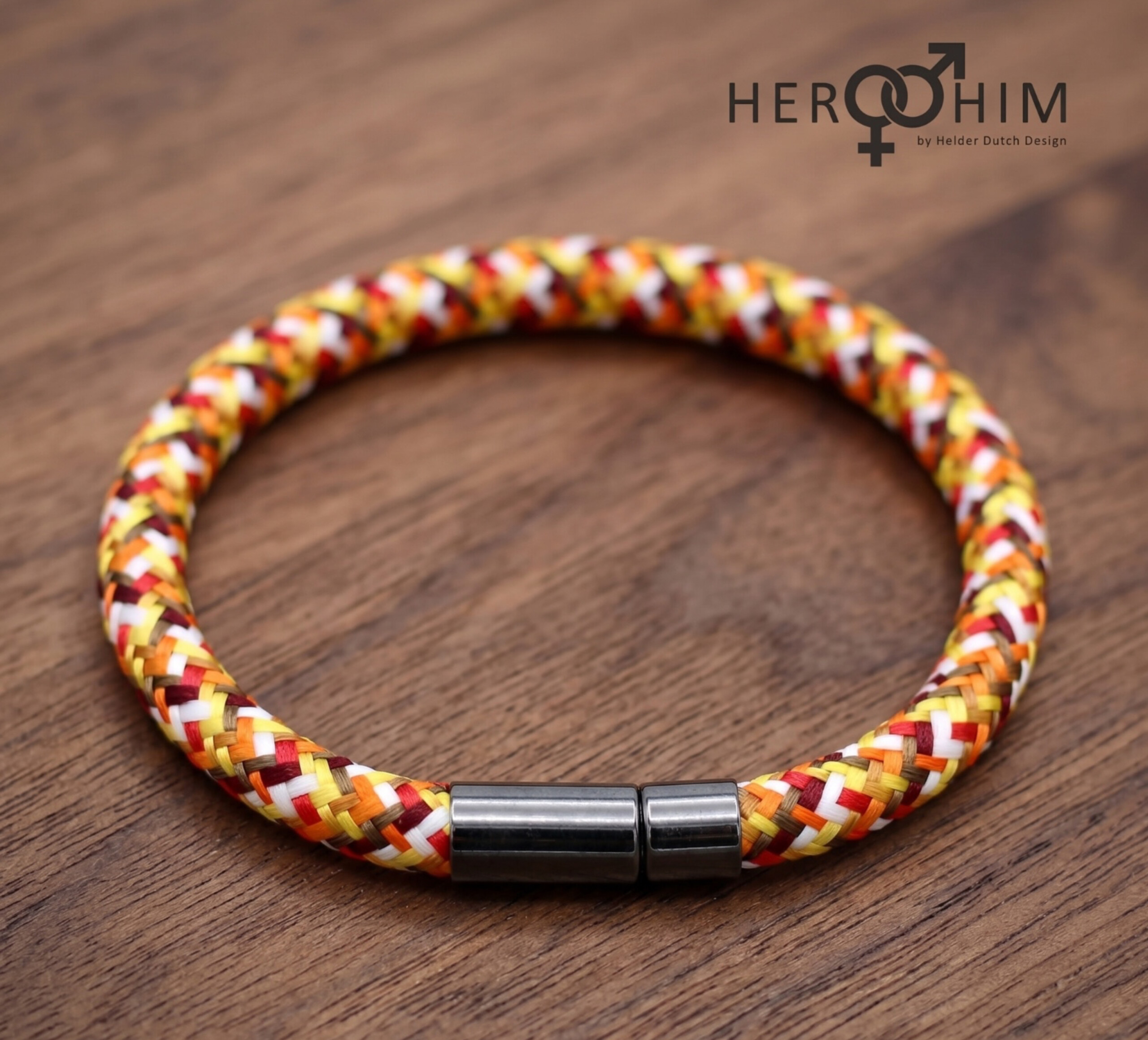 Armband van Textielsnoer - Pixel Orange