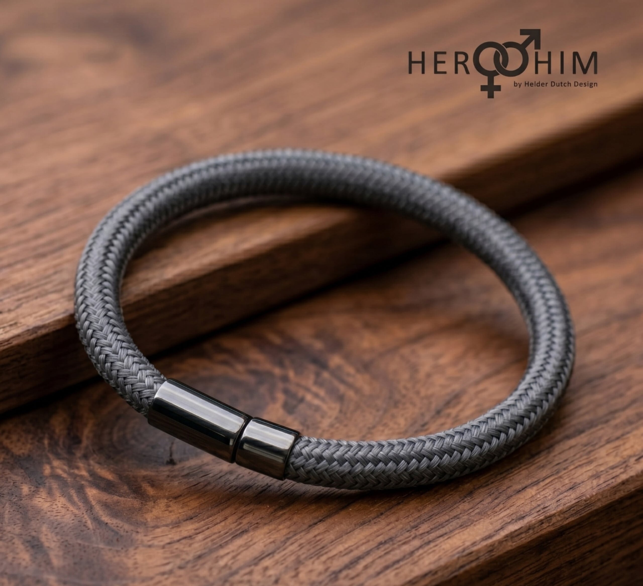 Armband van Textielsnoer - Coal Grey - 127196 Armband van Textielsnoer - Coal Grey
