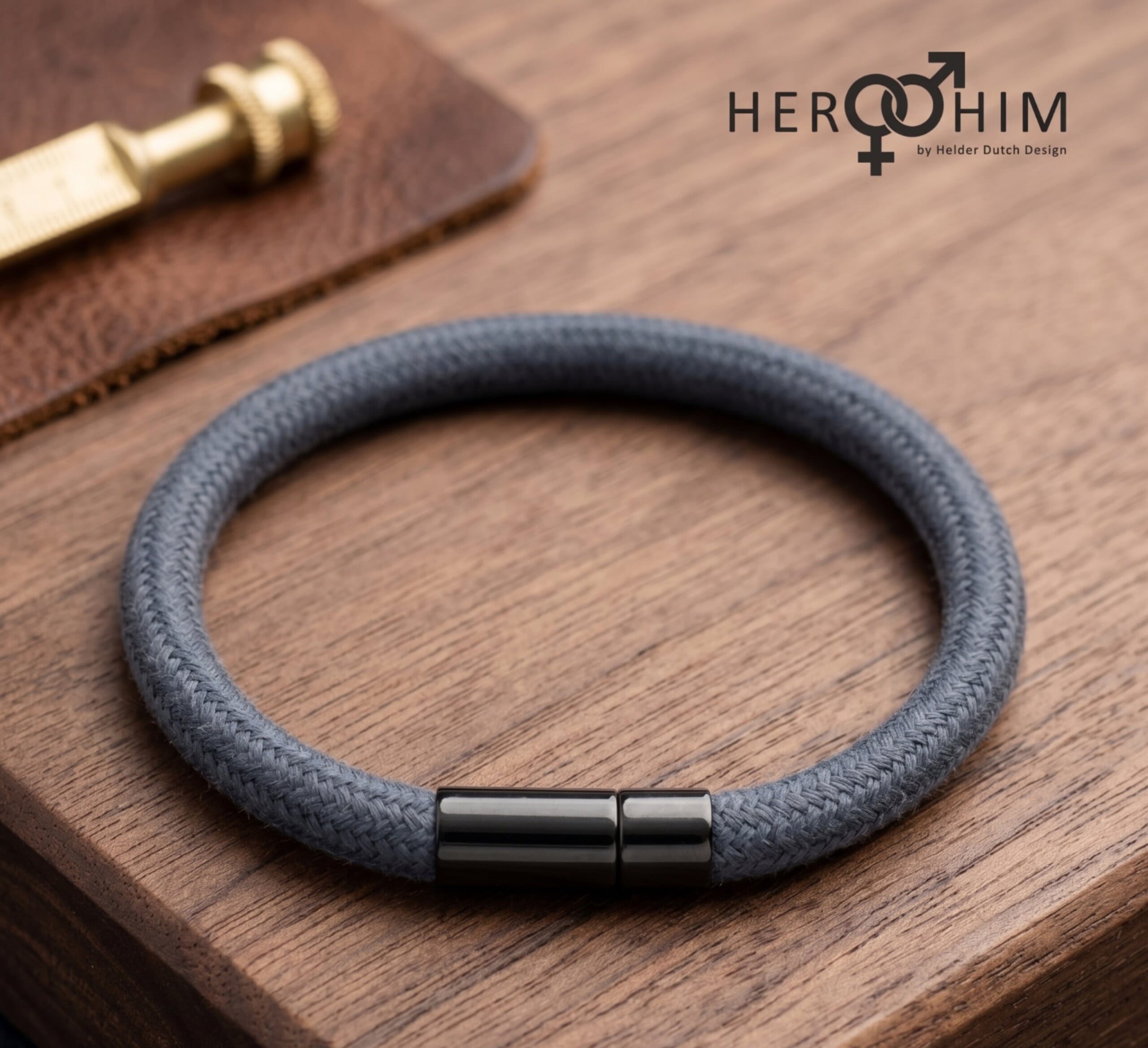 Armband van Textielsnoer - Stone Blue