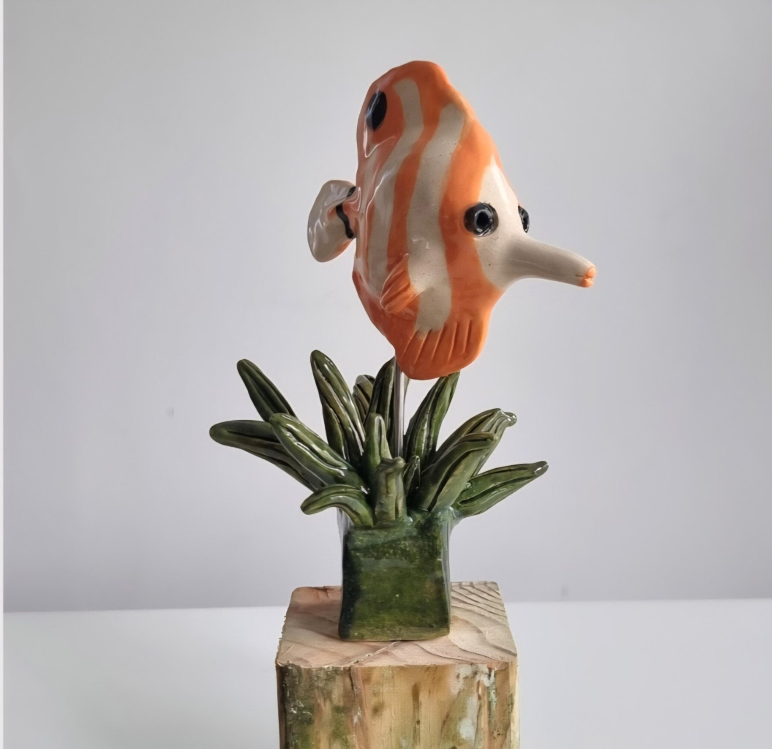 Keramiek, handmade tropisch visje, koraalvis, uniek object, leuk kado - 99086 Keramiek, handmade tropisch visje, koraalvis, uniek object, leuk kado