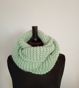 gebreide wikkelsjaal, mint