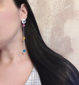 Jade statement earrings with silver studs