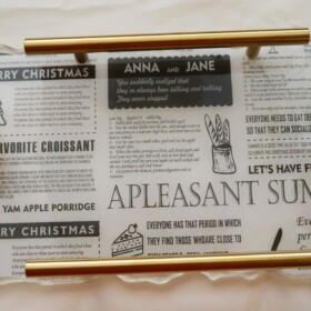 Newspaper coffee tray.