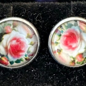 Resin oorbellen zilver