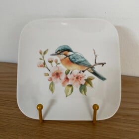 Vierkant bordje op standaard met natuurafbeelding