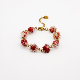 Armband met Kristalvormige Hangers Gevuld met Echt Gipskruid uit Den Haag (Mon Chéri)