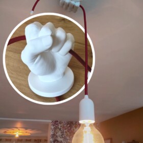 Plafondlamp in handvorm - Clutch - Bordeaux