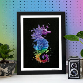 Poster Regenboog zeepaard A4 21x29,7cm