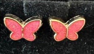 Roze vlinder oorbellen