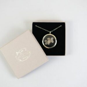 Drijvend Bloemen Glas Ketting Goud met Hortentia 2