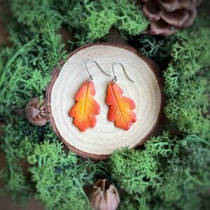 Eikenblad herfst oorbellen