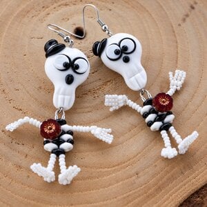 Halloween & Humor, grappige handgemaakte skeleton oorbellen