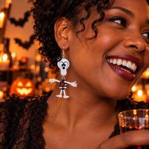 Halloween & Humor, grappige handgemaakte skeleton oorbellen